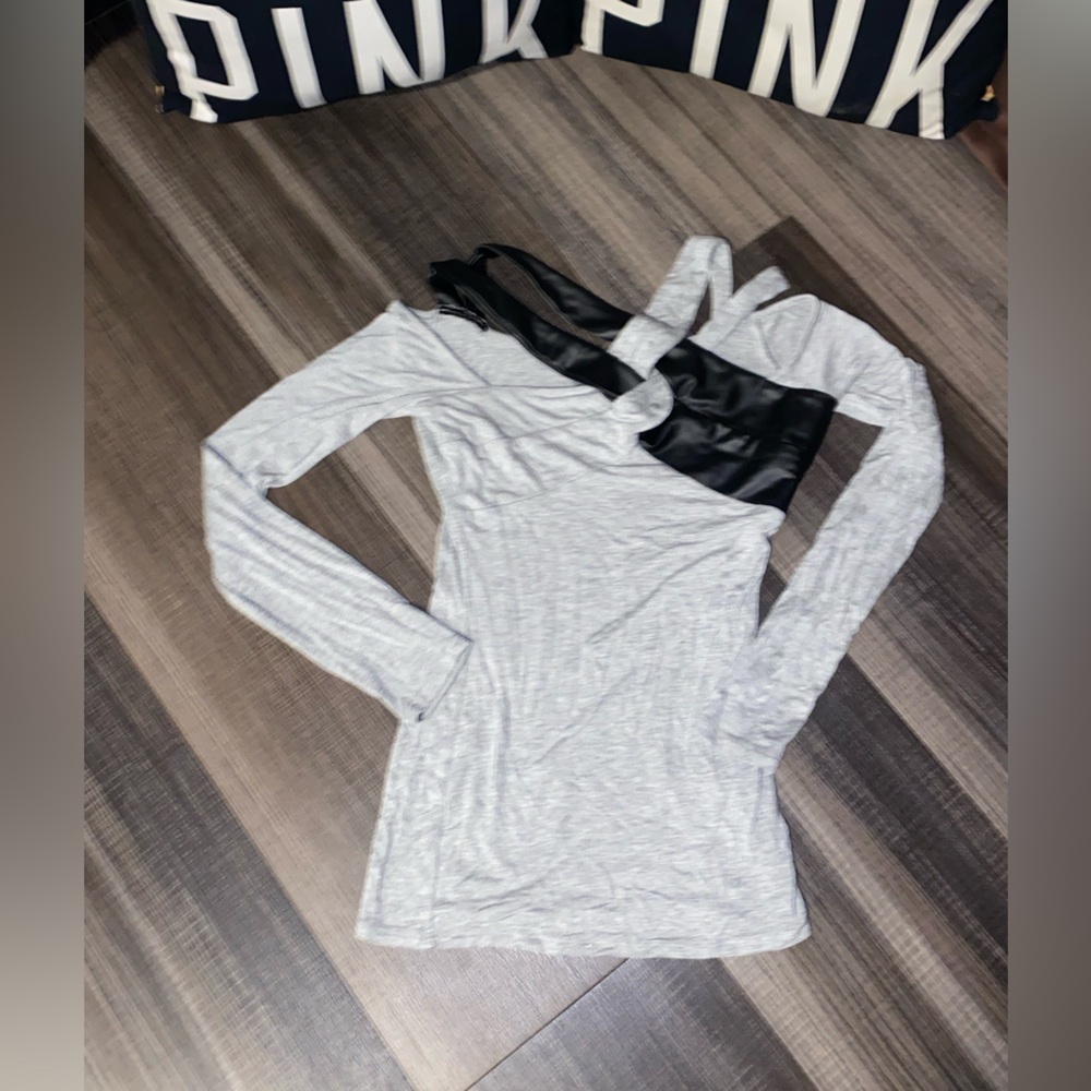 VENUS Gray and Black Bodysuit